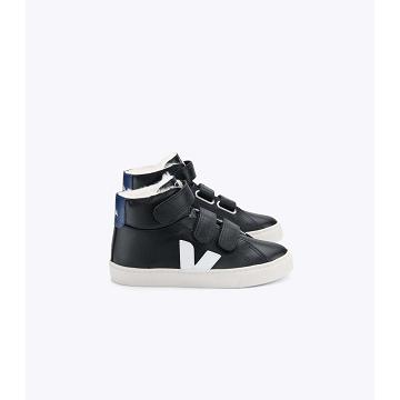 Veja ESPLAR MID FURED LEATHER Kids' Shoes Black | NZ 757PJJ